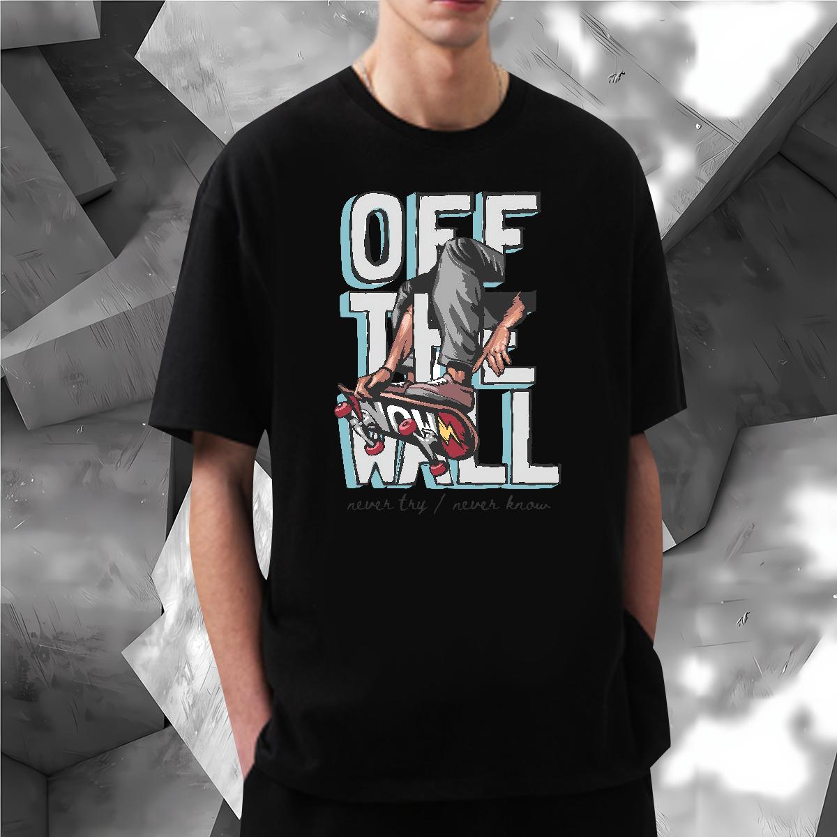 Loose Men Tops Tees Graffiti Art 230g Cotton Crew Neck Cotton Casual Beach T-Shirts Graphic Classic Tops Shirt