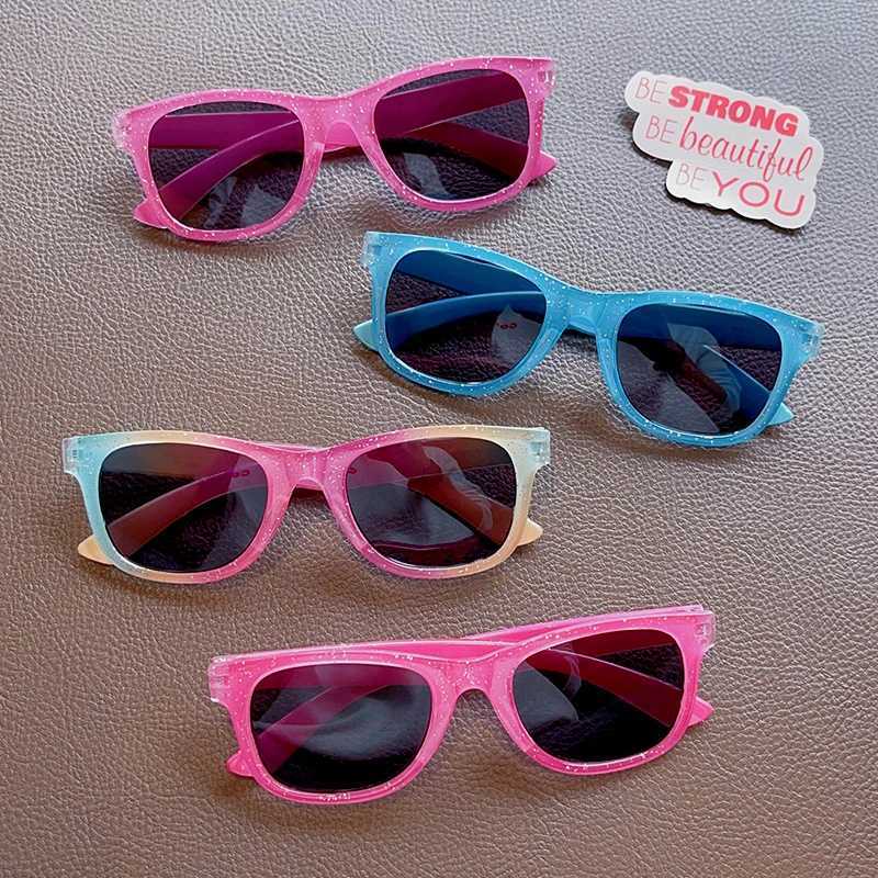 Sunglasses 2024 New Girls Boys Colorful Rectangular Sunglasses Children Fashion Cartoon Outdoor UV400 Protection Sunglasses Kids Sunglasses