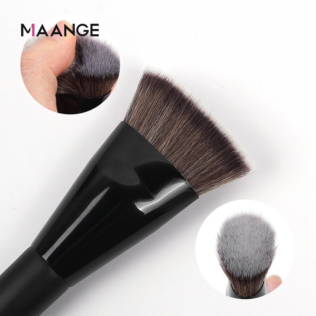 MAANGE single flat round tube flat head basic brush with box powder powder blusher concealer makeup brush skin friendly makeup tool 240715