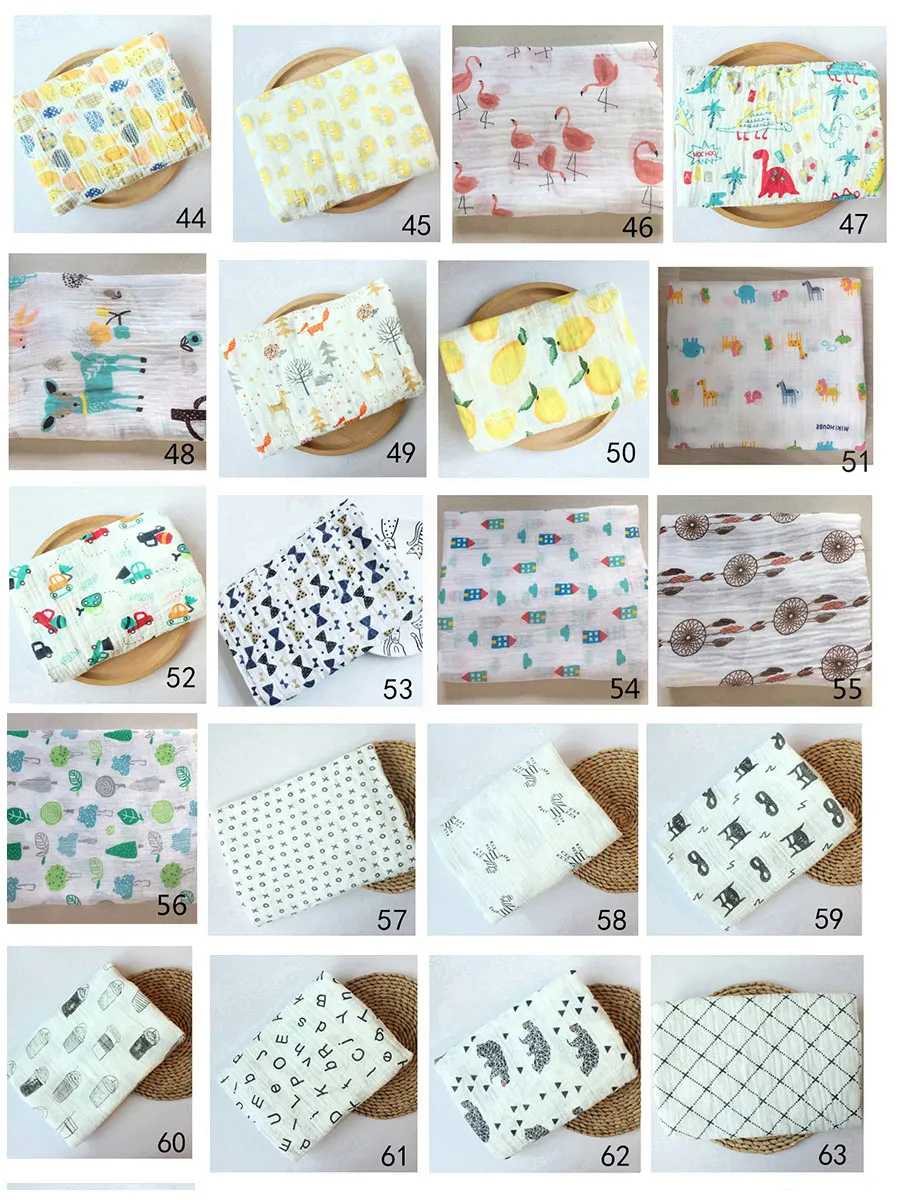 110 Styles Infant muslin blankets INS infants swaddle wrap blanket towelling baby spring summer Swaddlin flamingo animal 115*115cm C4833 LL