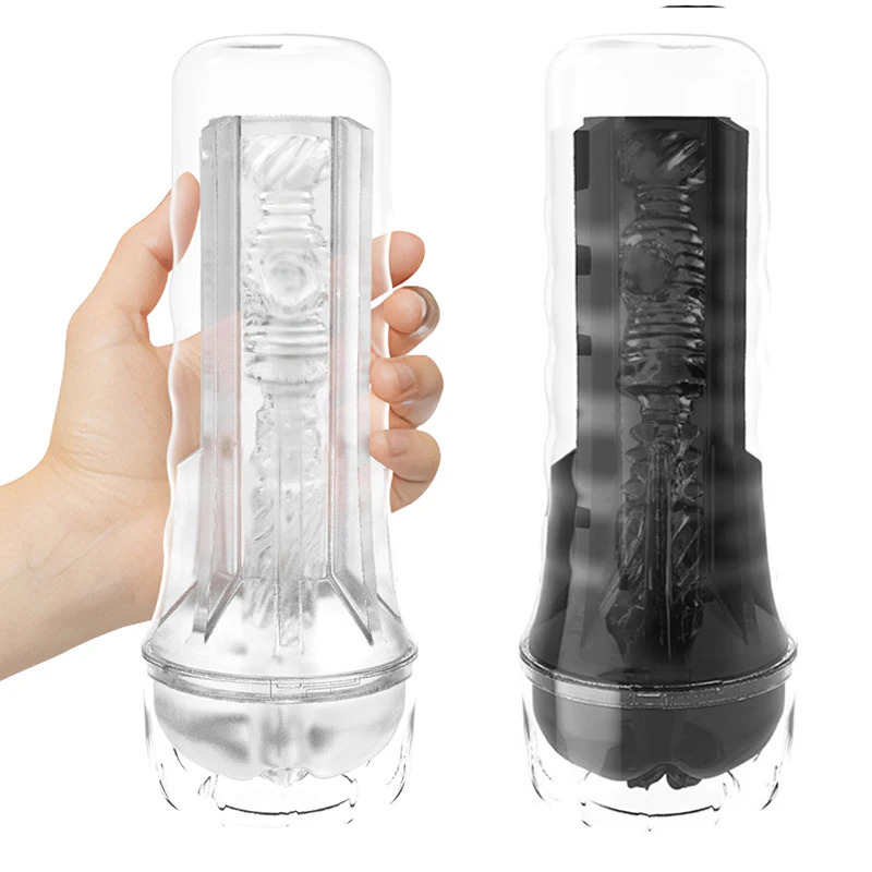 Male Masturbator Soft Silicone Pussy Vaginas Transparent Penis Pump Pocket Masturbation Cup Sex Toys For Men 240711