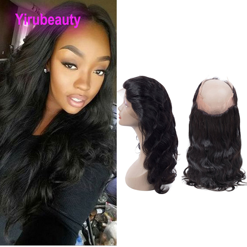 Yirubeauty 360 Lace Frontal With Baby Hair Body Wave Brazilian Malaysian 100% Human Hair Pre Plucked Natural Color Black