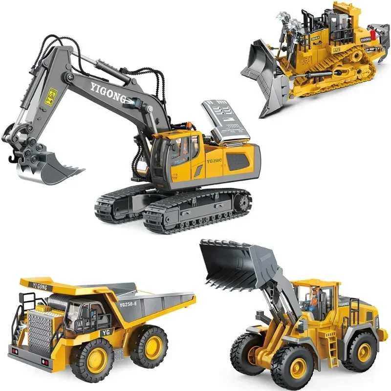 Children 2.4G Remote Control Excavator RC Model Load Car Toys Dump Truck Bulldozer Engineering Vehicle Christmas Birthday GiftsM0715