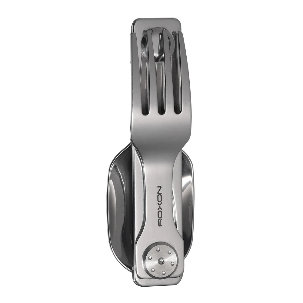 Roxon C2 Camping Utensil 2 in 1 Detachable Folding Cutlery with Fork Spoon for Outdoor Camping Hiking Easy to Carry Highly 240708