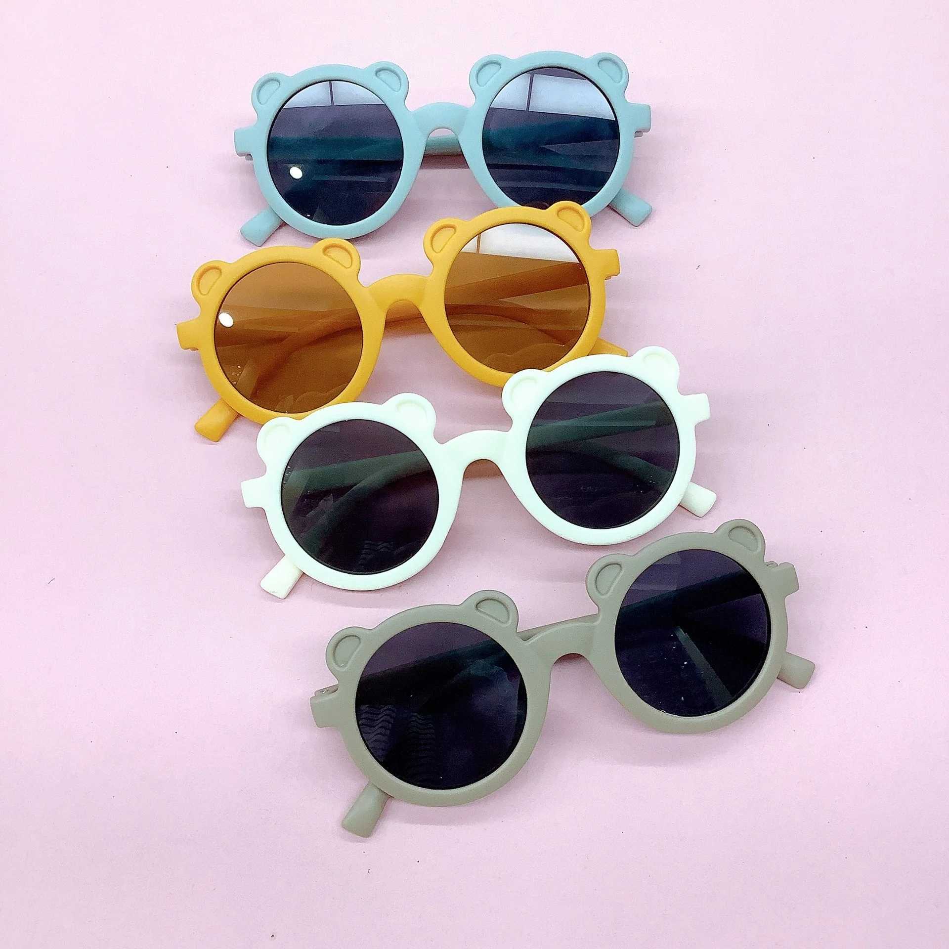 Sunglasses Bear scrub ins wind net red cute boys and girls childrens sunglasses UV resistant childrens sunglasses