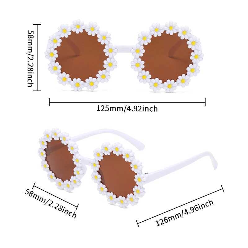 Sunglasses 2024 Boys Girls Fashion Acrylic Colors Daisy Sunglasses UV400 Outdoor Children Lovely Protection Sunglasses Kids Sun Glasses