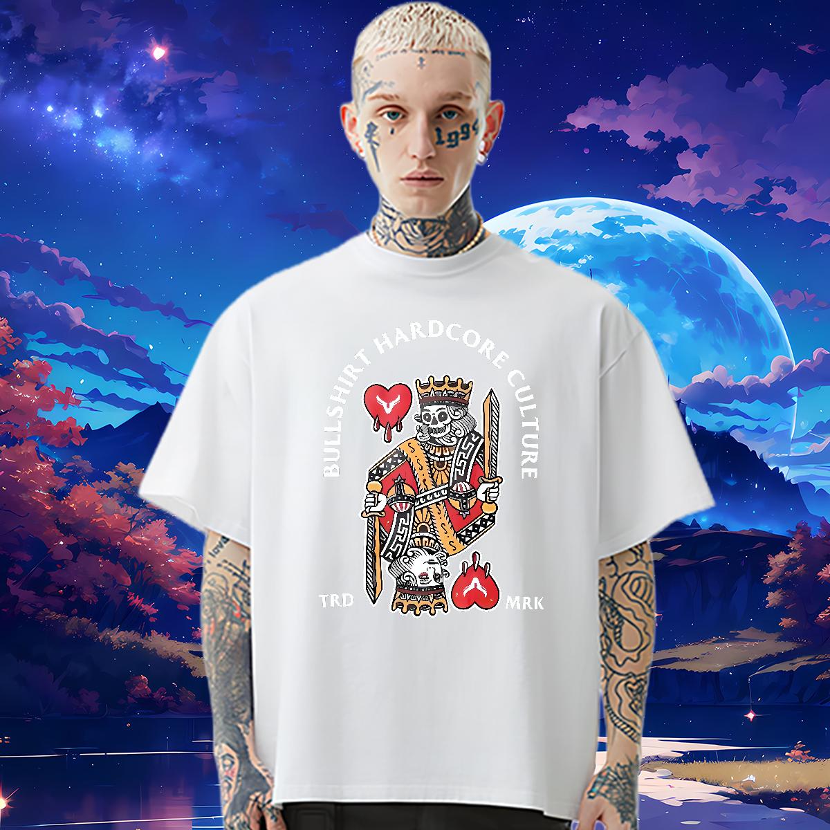 Stylist T-Shirts fashion 230g 100% Cotton Anime Men Tshirts Street Cotton Breathable Designer Tees