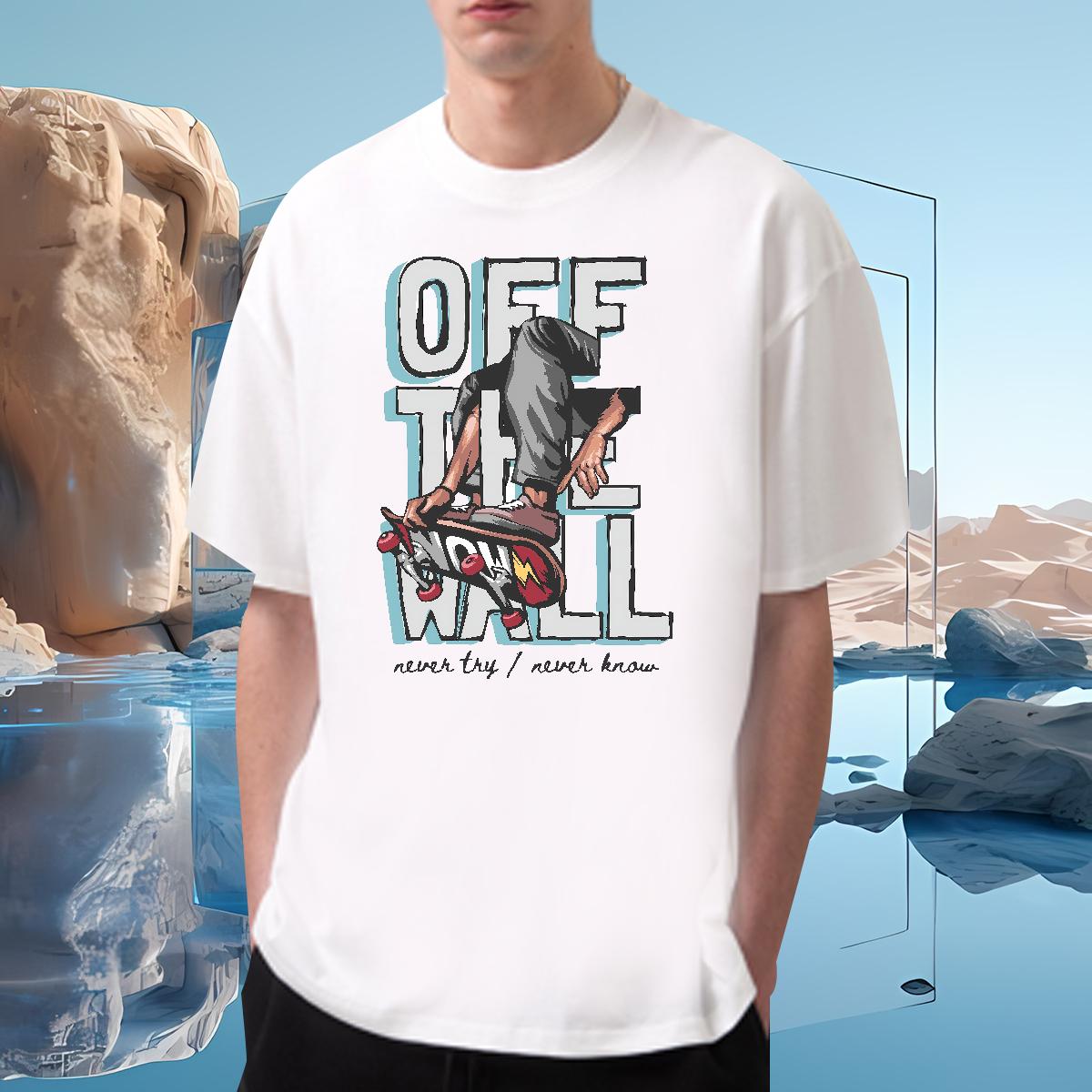 Loose Men Tshirts Graffiti Art 100% Cotton 230g Cotton Breathable Street Wear Men T Shirts Cartoon Printing S-4XL Designer Clothes