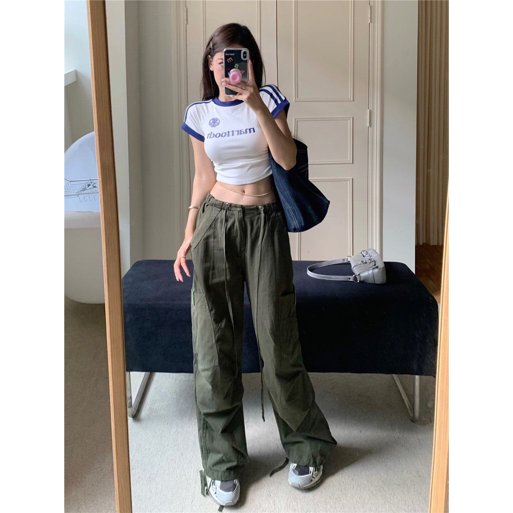 Designer sexy women's short sleeved outdoor sports top casual slim fit short round neck T-shirt