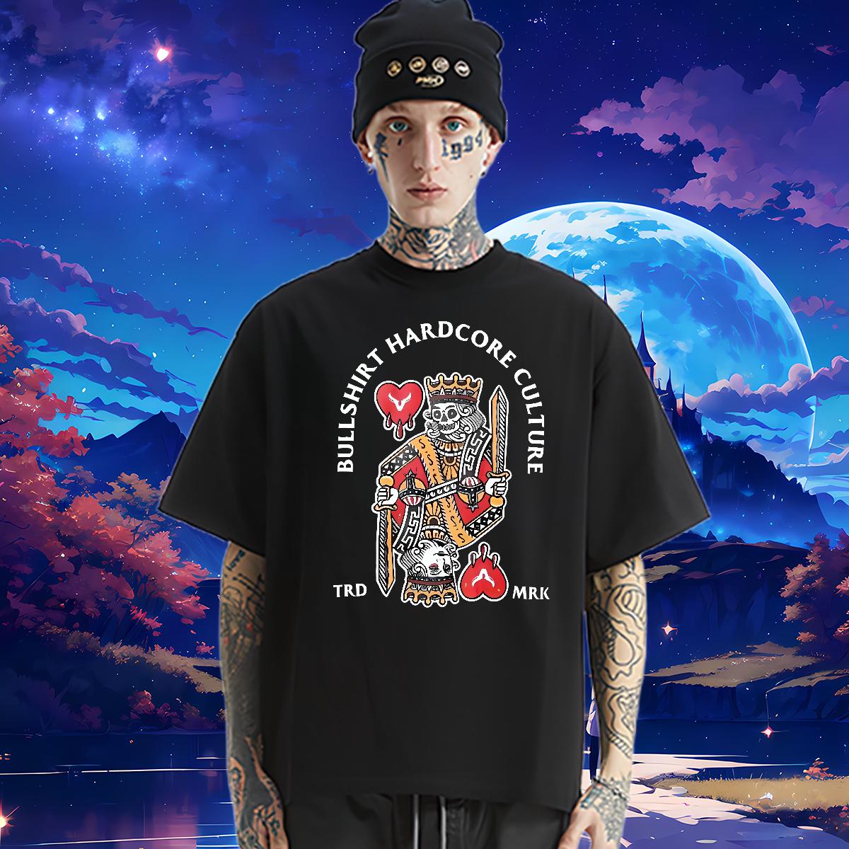 Stylist T-Shirts fashion 230g 100% Cotton Anime Men Tshirts Street Cotton Breathable Designer Tees