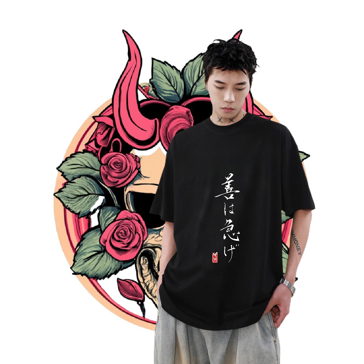 Designer Fashion T-Shirts for Men Custom Cartoon Anime Printing Street Men Tshirts Breathable Short Sleeve Loose Fit