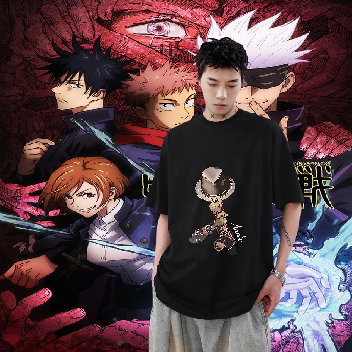 Unisex T Shirts Men Hip Hop Crew Neck Cotton Breathable Mens Tshirts Fashion New Anime Print Tops Shirt