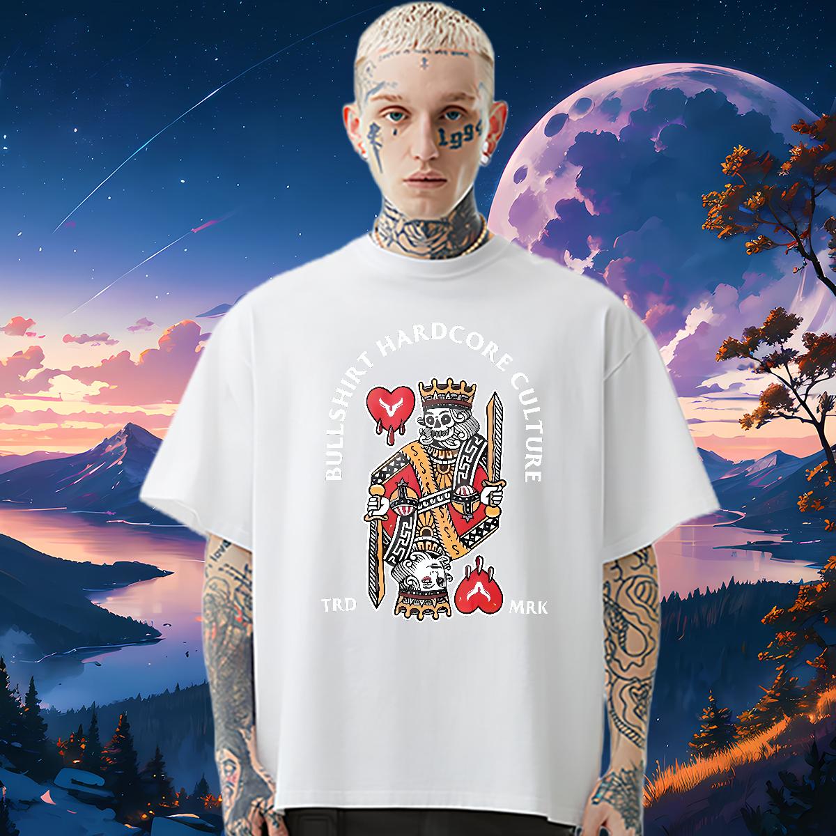 2024 Mens T Shirts fashion 230g 100% Cotton Plus Size Cartoon Men Tees Street wear Hip Hop Round Neck Short Sleeve Unisex Wear