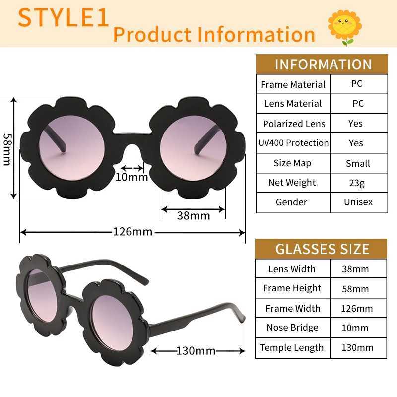 Sunglasses Raindo 2023 Children Cute Cartoon Flower Heart Sunglasses Kids Round Glasses Baby Fashion Colors Sunglasses Boys Girls Eyewear