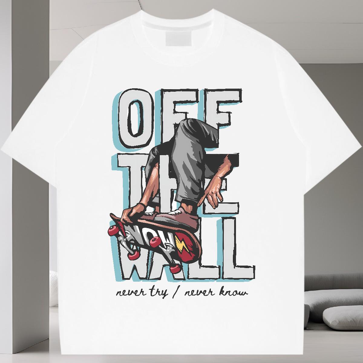 2024 T Shirts Men Graffiti Art 100% Cotton 230g Plus Size Custom Tshirts Sport O-Neck Short Sleeve Cotton Wholesale Tee Shirt