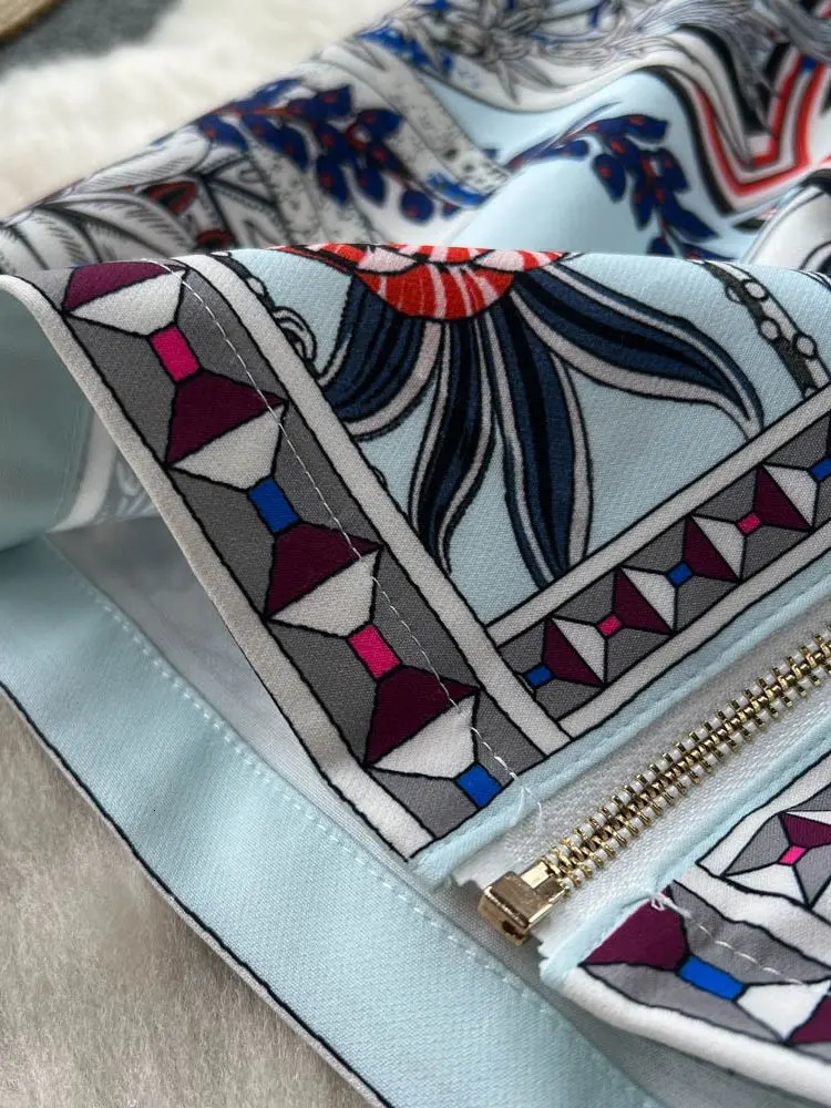 Summer Fashion Retro Zipper Mini Dress Womens Short Sleeve Lapel Collar Vintage Flower Print A Line Belt Beach Vestidos 240715