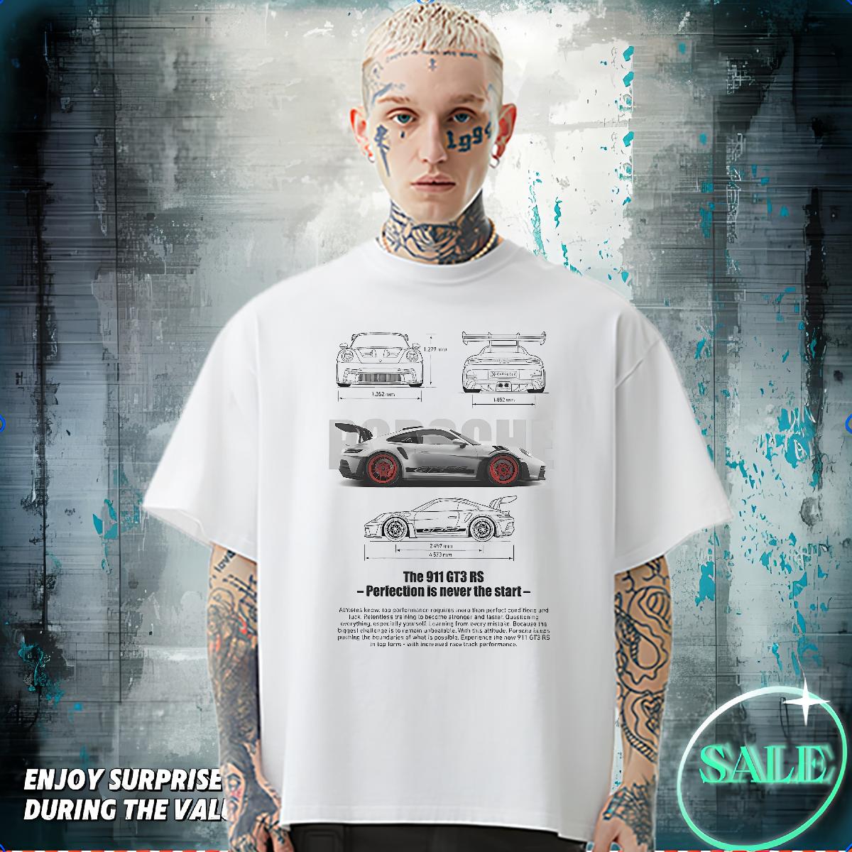 New T-Shirts fashion 230g Cotton Asian Size Sports Casual Mens Tshirts Round Neck Short Sleeve Soft