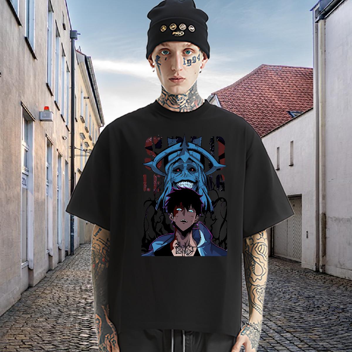 Cool Men T Shirts fashion 100% Cotton 230g Beach Round Neck Short Sleeve Men Clothes T-Shirt 2024 Cartoon Printing S-4XL Tshirts