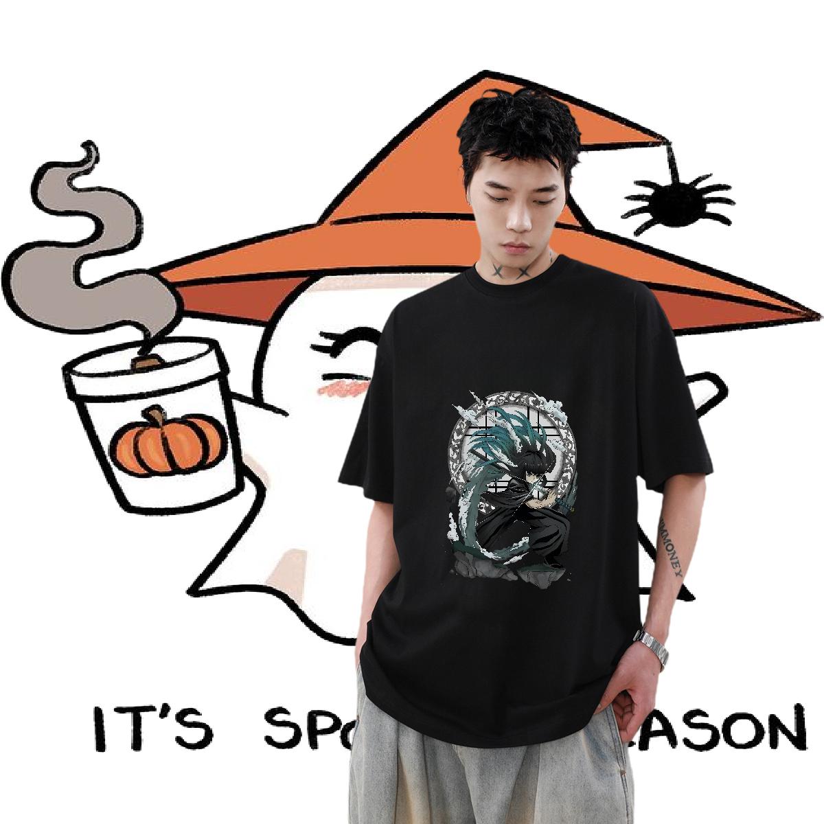 2024 Summer T Shirts Men Plus Size Cartoon Street Casual Tshirts O-Neck Short Sleeve Cotton High Quality