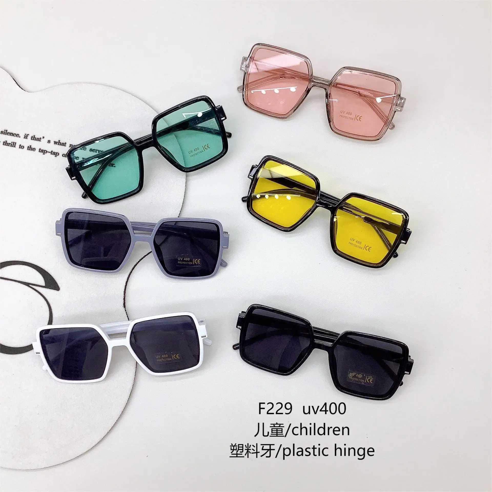 Sunglasses Travel Sun UV Protection Childrens Sunglasses Korean Fashion New Personalized Square Glasses For Boys And Girls Sunglasses