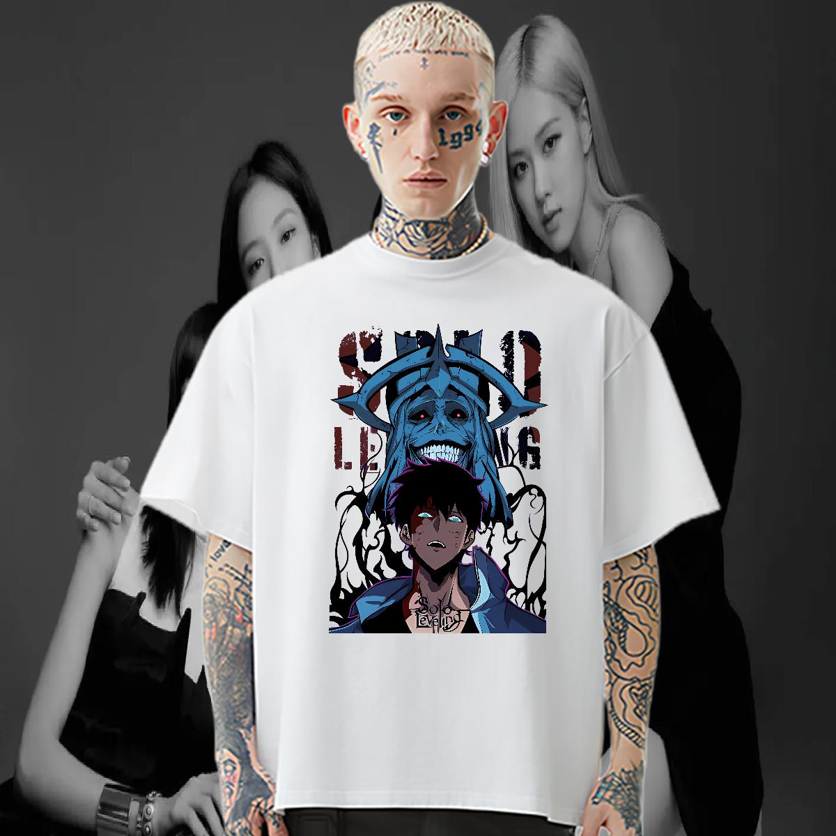 2024 T Shirts Men fashion 100% Cotton 230g Oversized 4XL Hip Hop Street Men Tops Tees Crew Neck Cotton Breathable Unisex