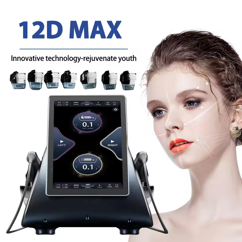 Portable Ultra Micro Pulse HIFU Skin Rejuvenation Face Contouring Lifting Wrinkle Smoothing Ultrasound HIFU 12D Max 7 Cartridges Body Shaping Machine