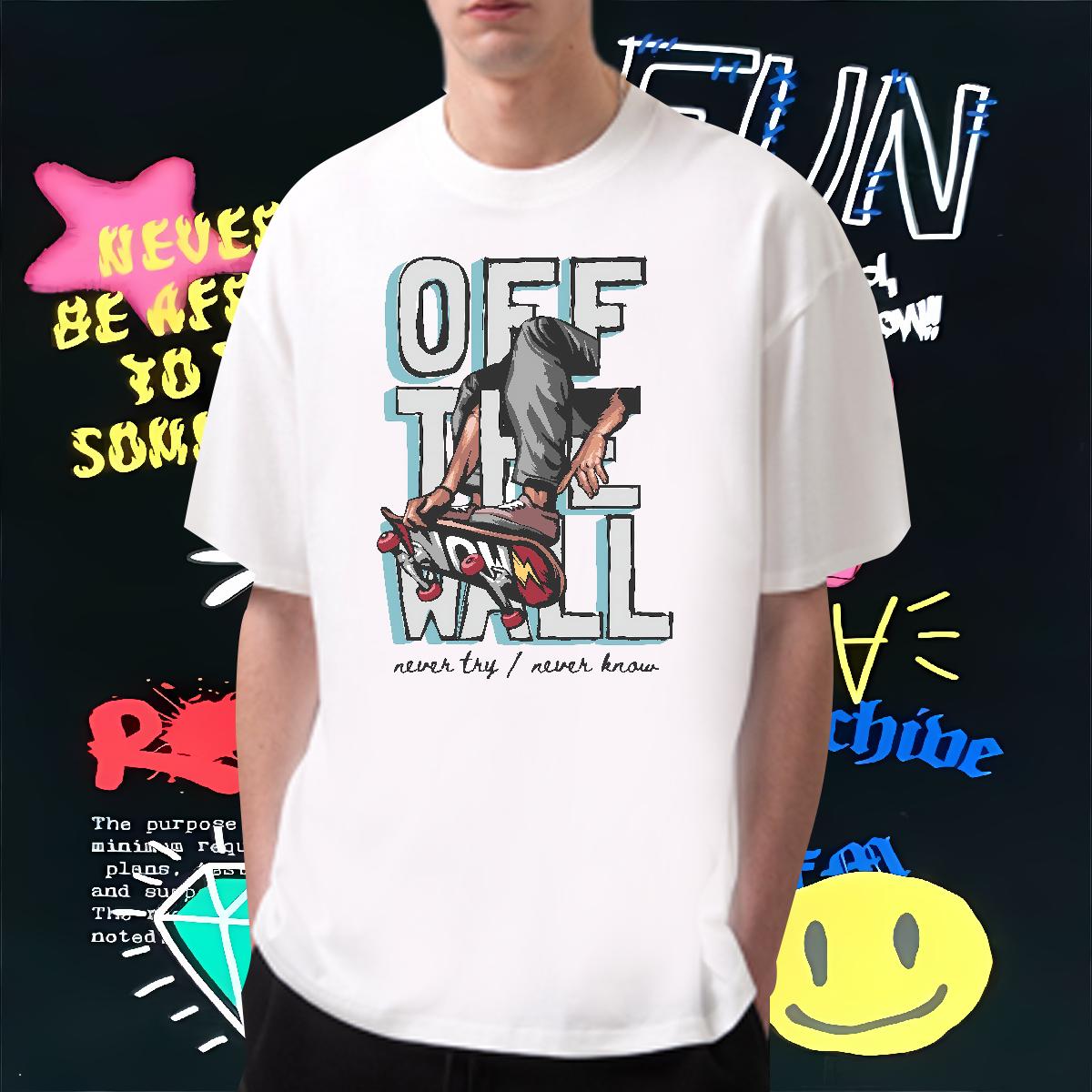 Wholesale Men T Shirts Graffiti Art 100% Cotton 230g Cartoon Print Tshirt for Man Woman Daily Outfit 180g Cotton Popular Polos