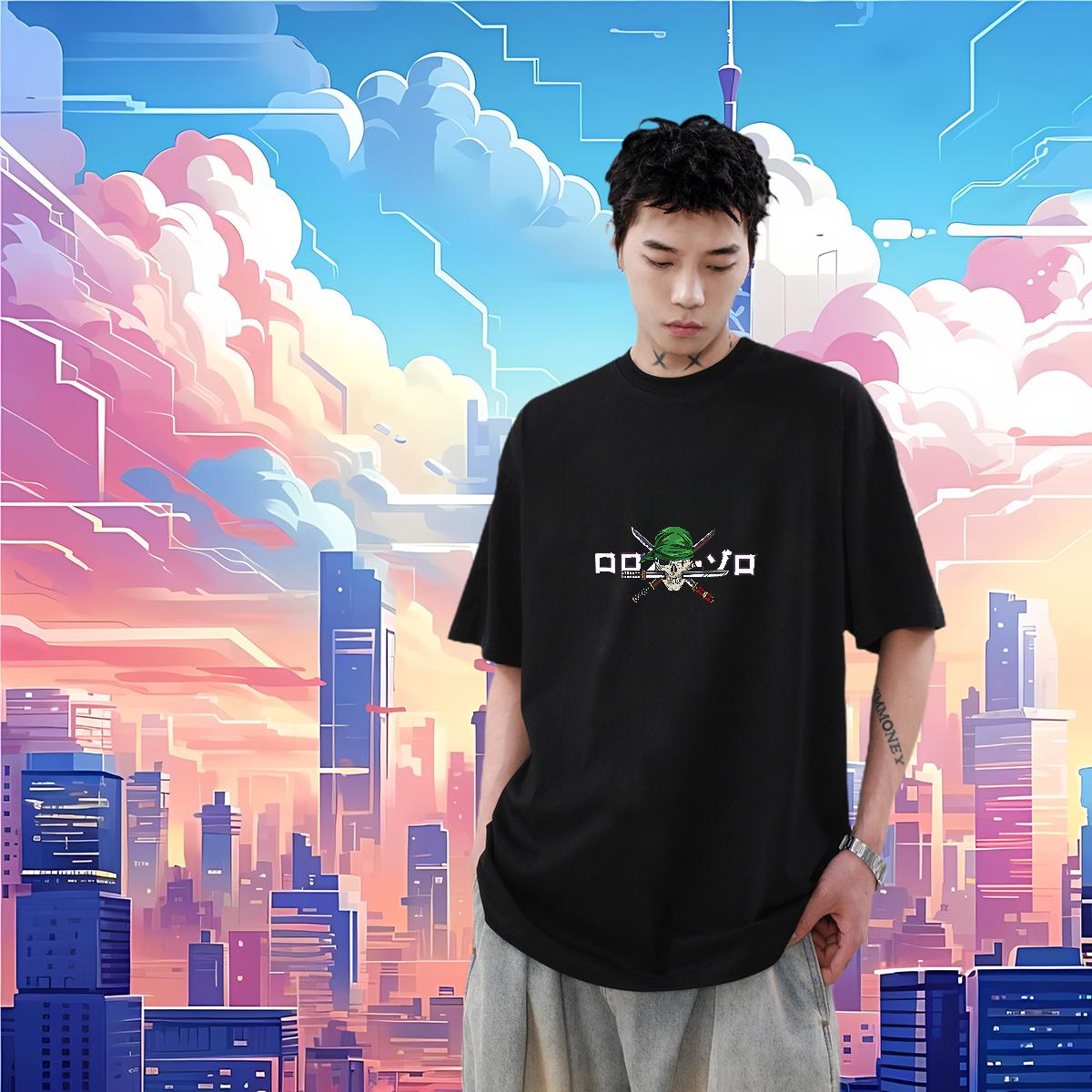 High Quality Men Tops Tees Breathable Crew Neck Spring Summer T-Shirts Cartoon Printing S-3XL Custom Tops Shirt