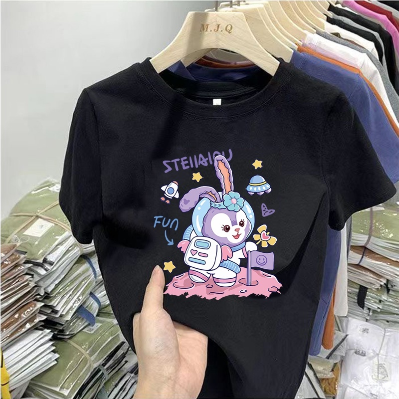 Korea Plus Size 4XL Short Sleeve T-shirt Women's Summer New Korean Student Tees Loose Oversized Female Tops COD