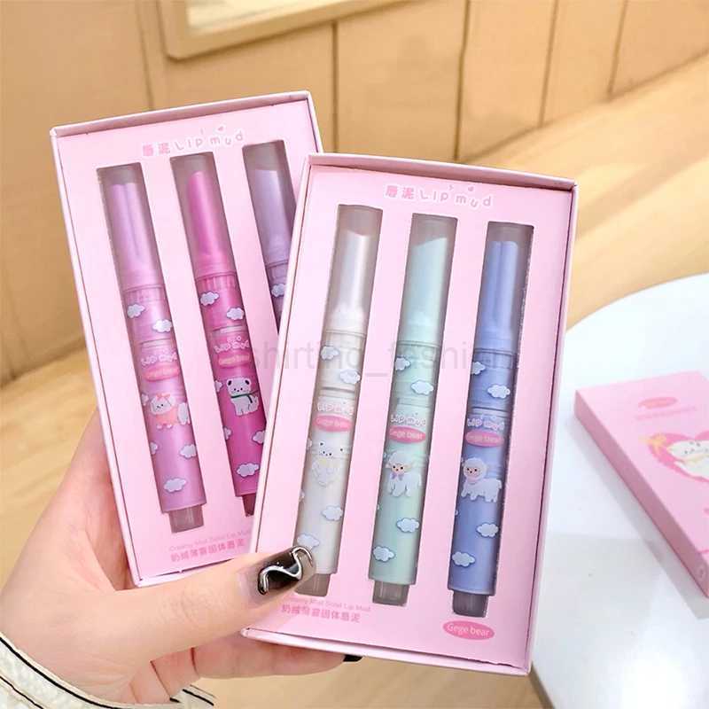 Gegebear Milk Velvet Mist Solid Lip Mud matte Mist Face with makeup and color not easy to stick cup lip glaze lipstick setCL240716