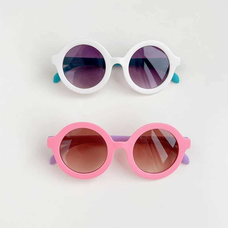 Sunglasses 2024 New Children Candy Colors Round Simple Sunglasses UV400 Outdoor Girls Boys Lovely Protection Sunglasses Kids Sun Glasses