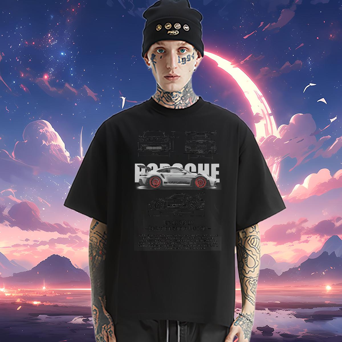 Classic Casual Man T Shirts fashion 100% Cotton 230g DIY Printed Tshirts Sports Casual Breathable Crew Neck Cool Top Tees