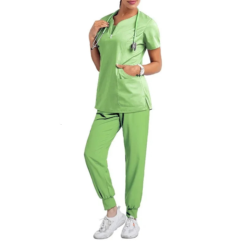 Scrubs Uniform Nurse Accessories Women Scrubs Sets Hospital Dental Clinic Beauty Salon Spa Workwear Clothes Lab Coat 240715