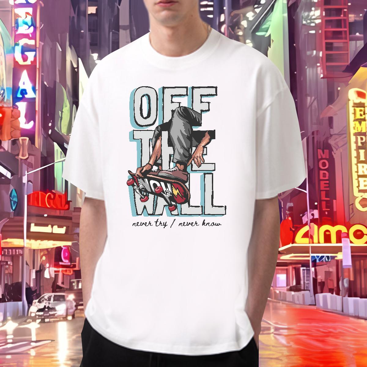 Wholesale T Shirt For Man Graffiti Art 100% Cotton 230g DIY Anime Casual Men Tshirts Breathable Crew Neck 5A