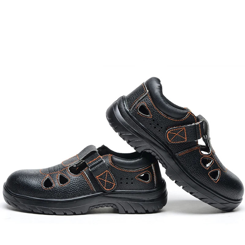 Labor Insurance Men Steel Toe Caps Anti-Smashing Safety Shoes Breathable Deodorant Wear-Resistant Work Sandals atillas