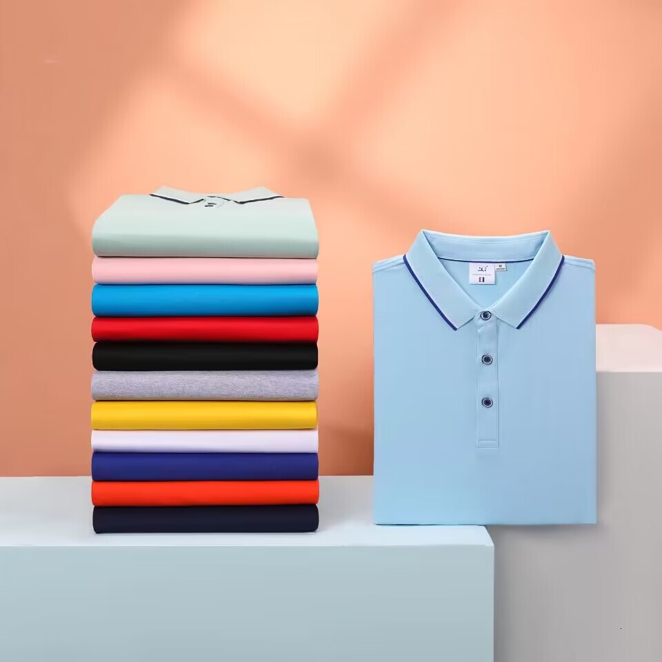 Product (Boutique Second Open High end) 2024 Spring/Summer New Collection, featuring 60 cotton, 35 ice ion, 5 spandex polo shirt short sleeved men, me