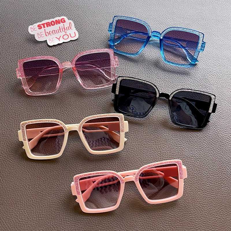 Sunglasses 2024 New Children Solid Square-frame Glasses Sunglasses UV400 Outdoor Girls Boys Fashion Protection Sunglasses Kids Sun Glasses