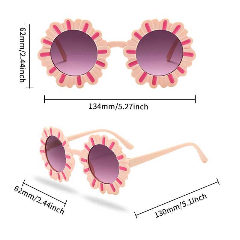 Sunglasses 2023 New Children Cute Colorful Round Flowers Sunglasses UV400 Fashion Outdoor Girls Boys Protection Sunglasses Kids Sun Glasses