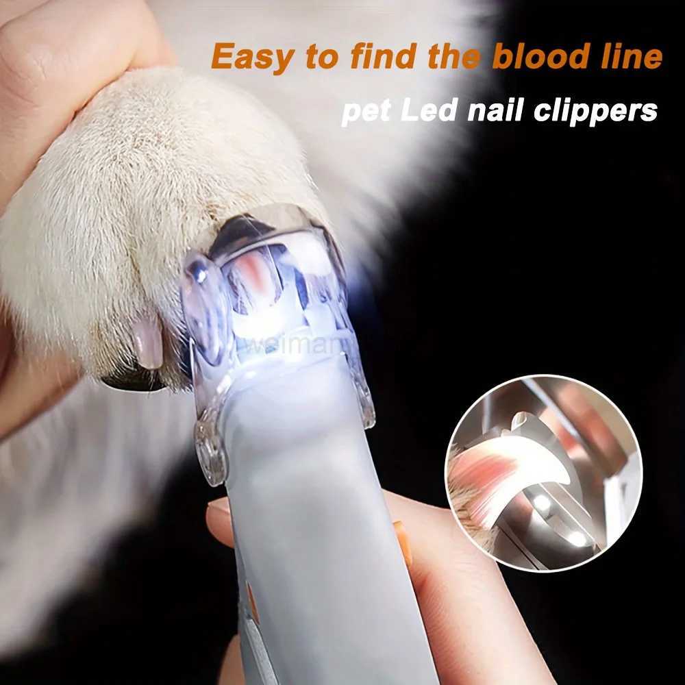 LED Pet Nail Clippers with Light 5x Magnifying Bamboo Handle Violet for Cat and Dog Nails XXL Size 2024