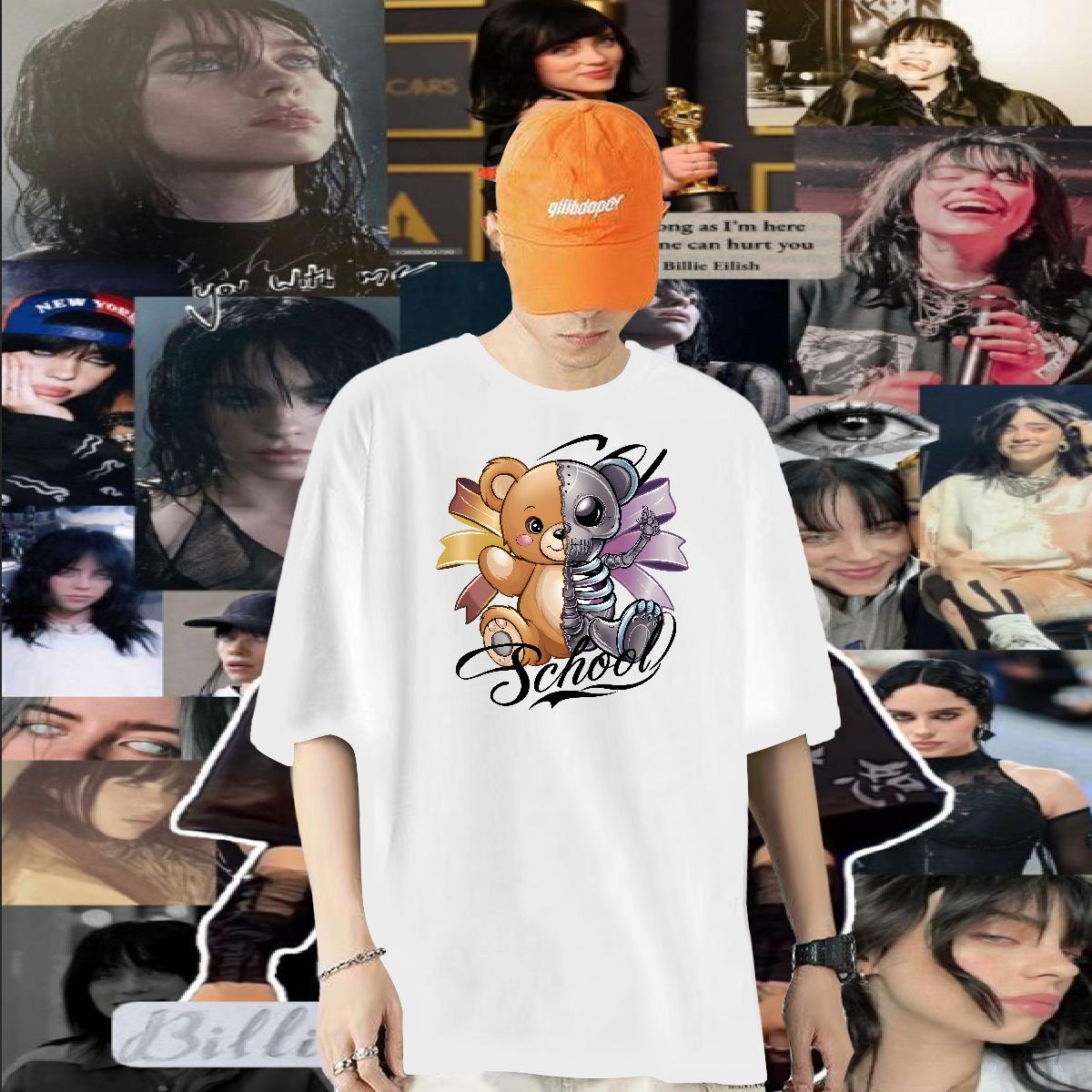 Classic T Shirt For Man bear 100% Cotton 230g Street wear Hip Hop Cotton Breathable Short Sleeve Mens Tshirts Factory Direct DIY Polos