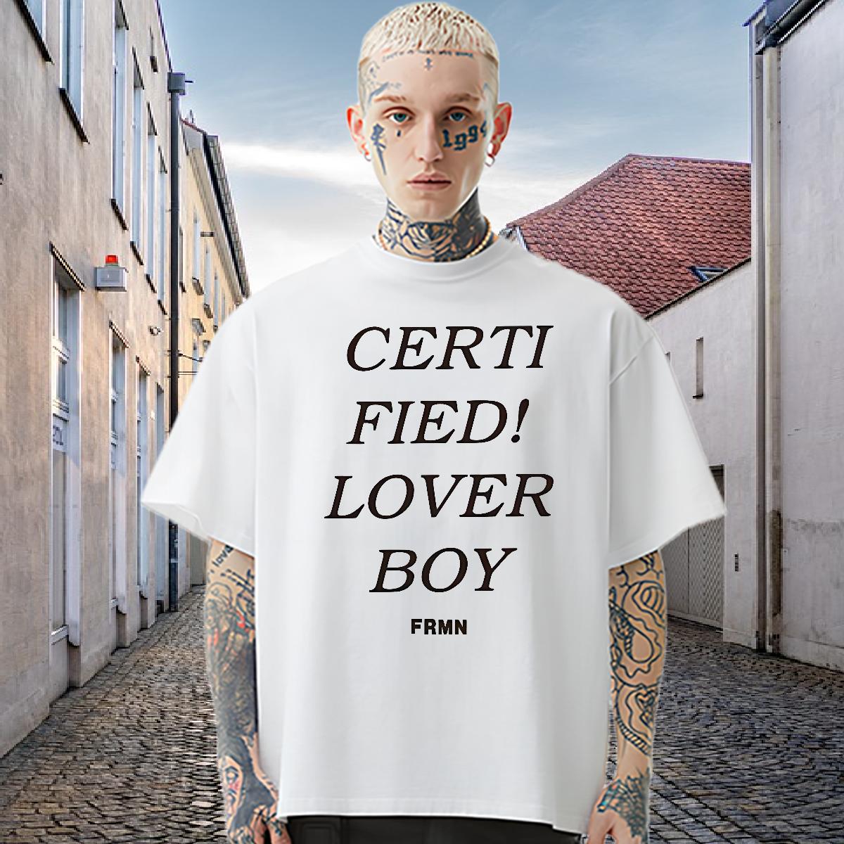 Classic Man T Shirts fashion 100% Cotton 230g Daily Wear Crew Neck Cotton Breathable Tshirts DIY DIY Printed Tops Tees