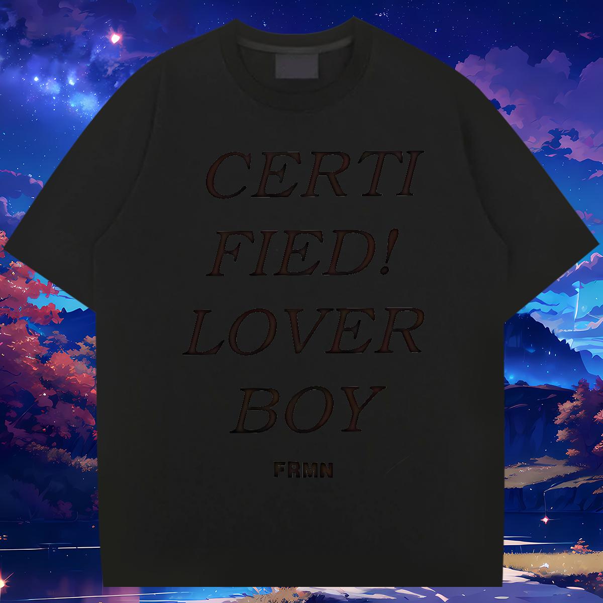 Wholesale Man T Shirts fashion 100% Cotton 230g Floral Print Men Tops Tees Spring Summer Cotton O Neck Short Sleeves Classic Polos