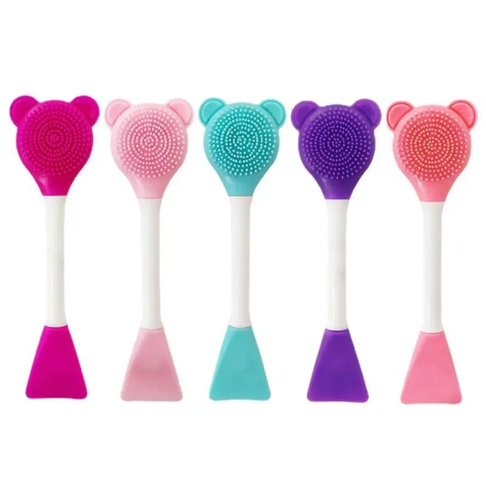 cleanser pore cleaner exfoliator cute bear shaped silicone cleansing brush scrub brush skin care tools 240715