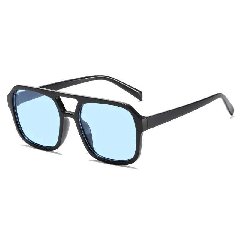 Sunglasses 3PCS New Candy Colored Double Beam Fashionable And Trendy Box Sunglasses UV Resistant Personalized Glasses