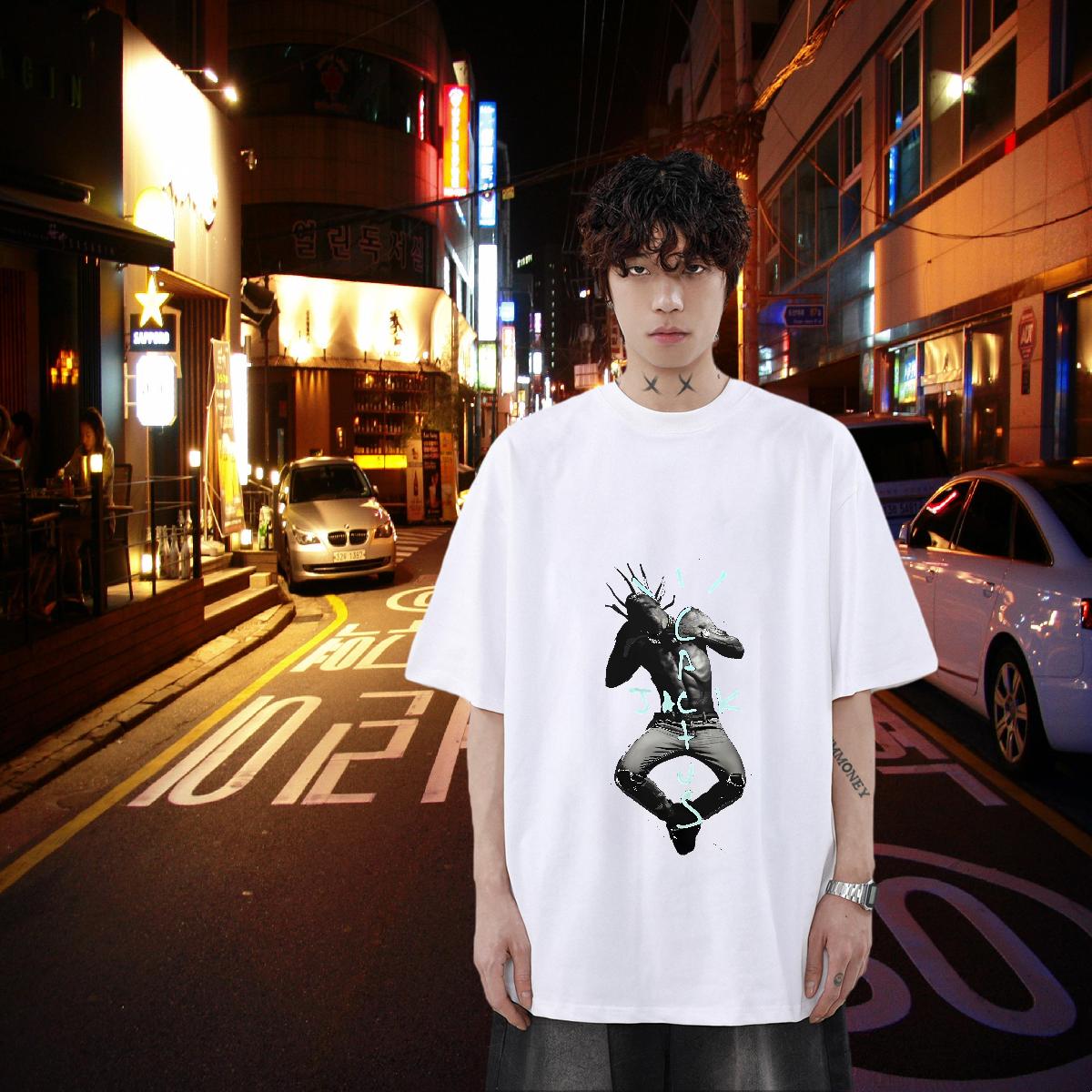 5A Tshirt for Man Woman O-Neck Short Sleeve Cotton Daily Outfit T-Shirts Cartoon Printing S-3XL New Arrival Tees