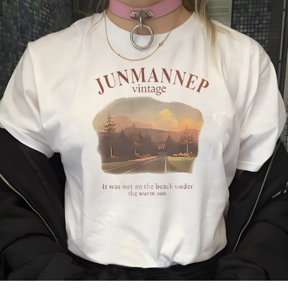 Designer Couple Retro Top Female Anime T-shirt Girl Street Clothing y2k Pattern Clothing