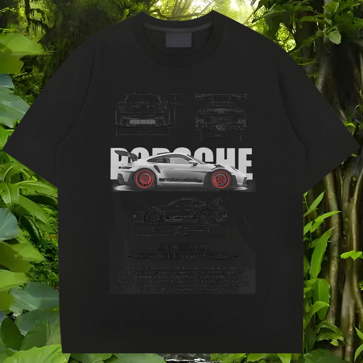 Classic T-Shirts for Men fashion 100% Cotton 230g DIY Anime Couples T Shirts Beach Breathable Crew Neck Cotton 5A Tops