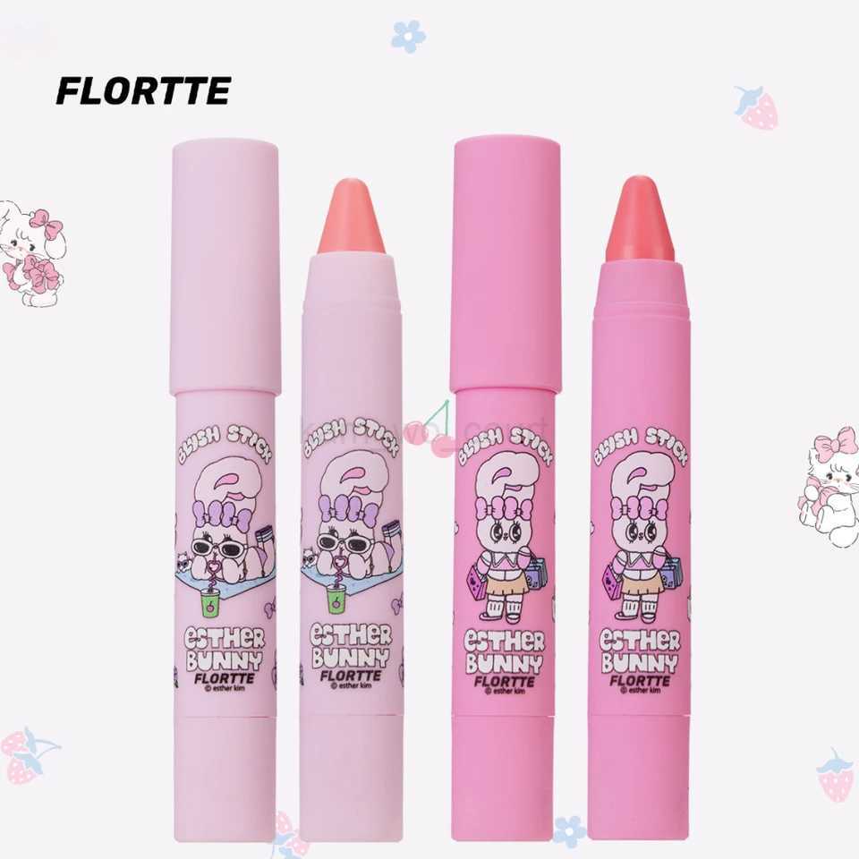 FLORTTE Esther Bunny Blusher Stick Pen Natural Nude Makeup Delicate Cream To Powder 3.5g Women Beauty Face Makeup CosmeticsM240716