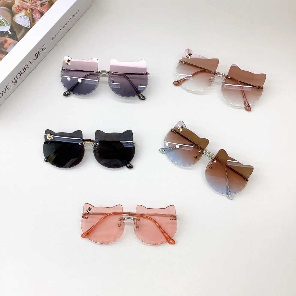 Sunglasses New Childrens Sunglasses Bow Knot Cute Cartoon Shape Baby Sunglasses UV Protection Boys and Girls Glasses