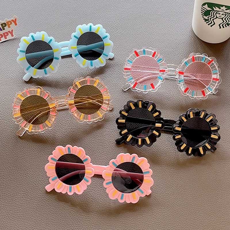 Sunglasses 2023 New Children Cute Sunflower Cartoon Sunglasses Kids Outdoor UV400 Protection Glasses Boys Girls Round Polarized Sunglasses